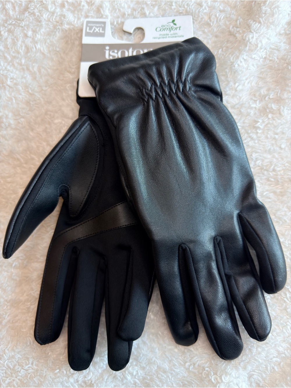 Isotoner Women's L/XL Smart Touch Black Gloves